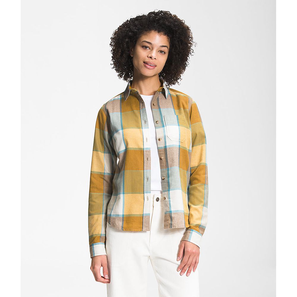 The North Face Long Sleeve Womens Australia - The North Face Berkeley Girlfriend Yellow Hiking (XYL-